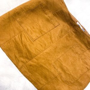 Brown Faux Suede Mini Skirt